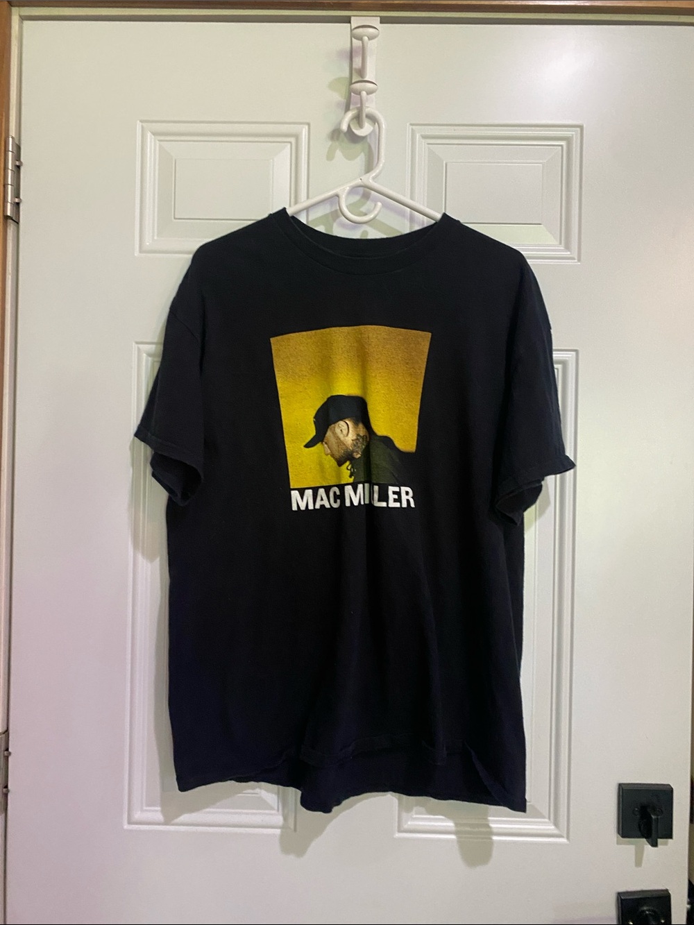 Mac Miller Black Graphic Tee with Yellow Print